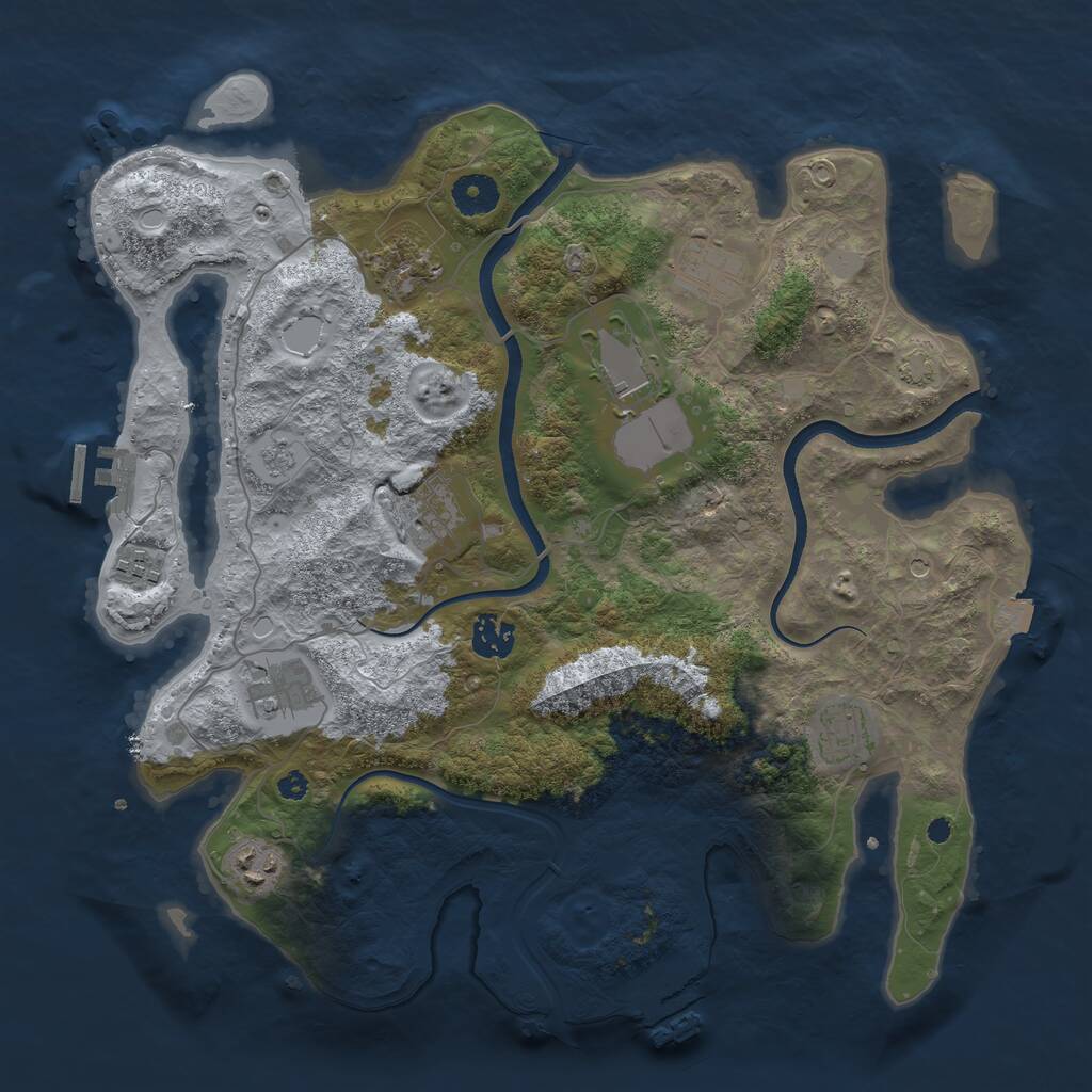 Rust Map: Procedural Map, Size: 3700, Seed: 2578740, 15 Monuments