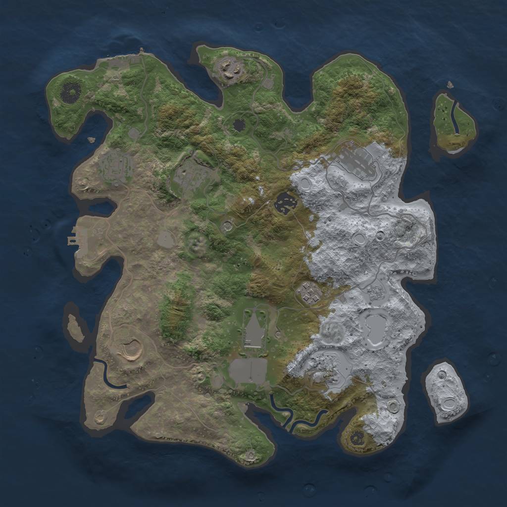 Rust Map: Procedural Map, Size: 3550, Seed: 173176, 16 Monuments