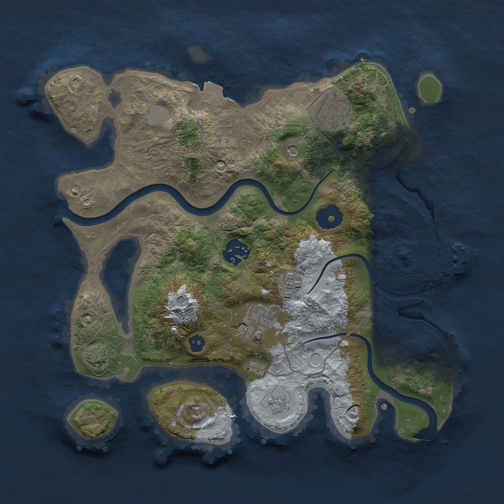 Rust Map: Procedural Map, Size: 3000, Seed: 418338, 9 Monuments
