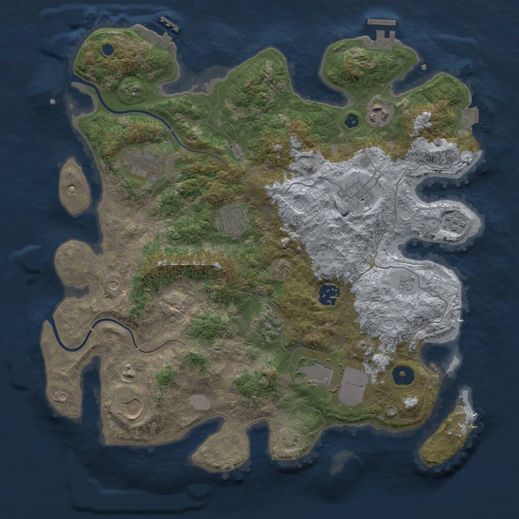 Rust Map: Procedural Map, Size: 3700, Seed: 6307603, 15 Monuments