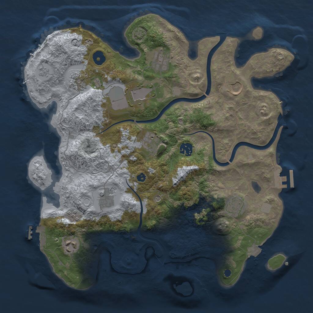 Rust Map: Procedural Map, Size: 3550, Seed: 276482, 16 Monuments