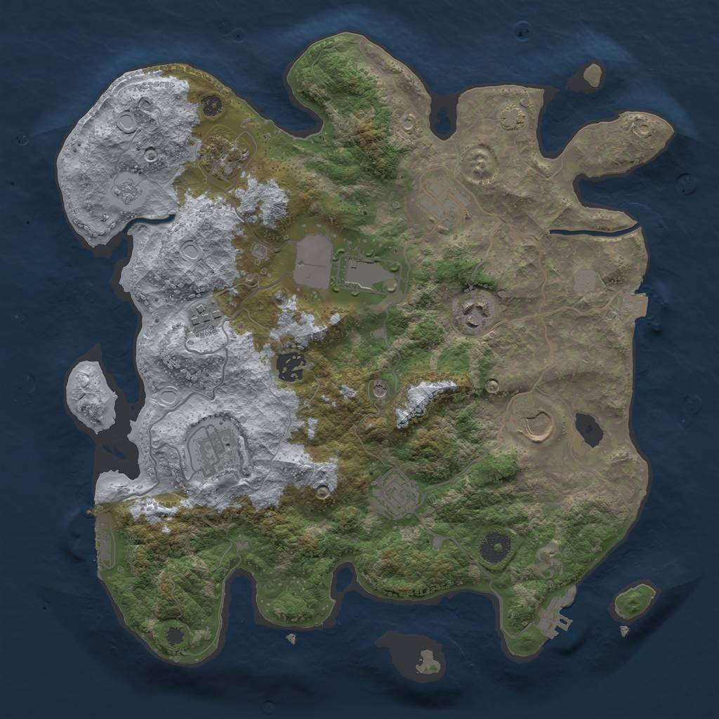 Rust Map: Procedural Map, Size: 3550, Seed: 276482, 17 Monuments