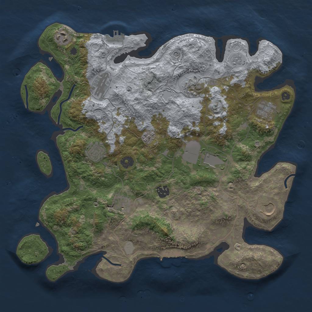 Rust Map: Procedural Map, Size: 3700, Seed: 326098, 17 Monuments