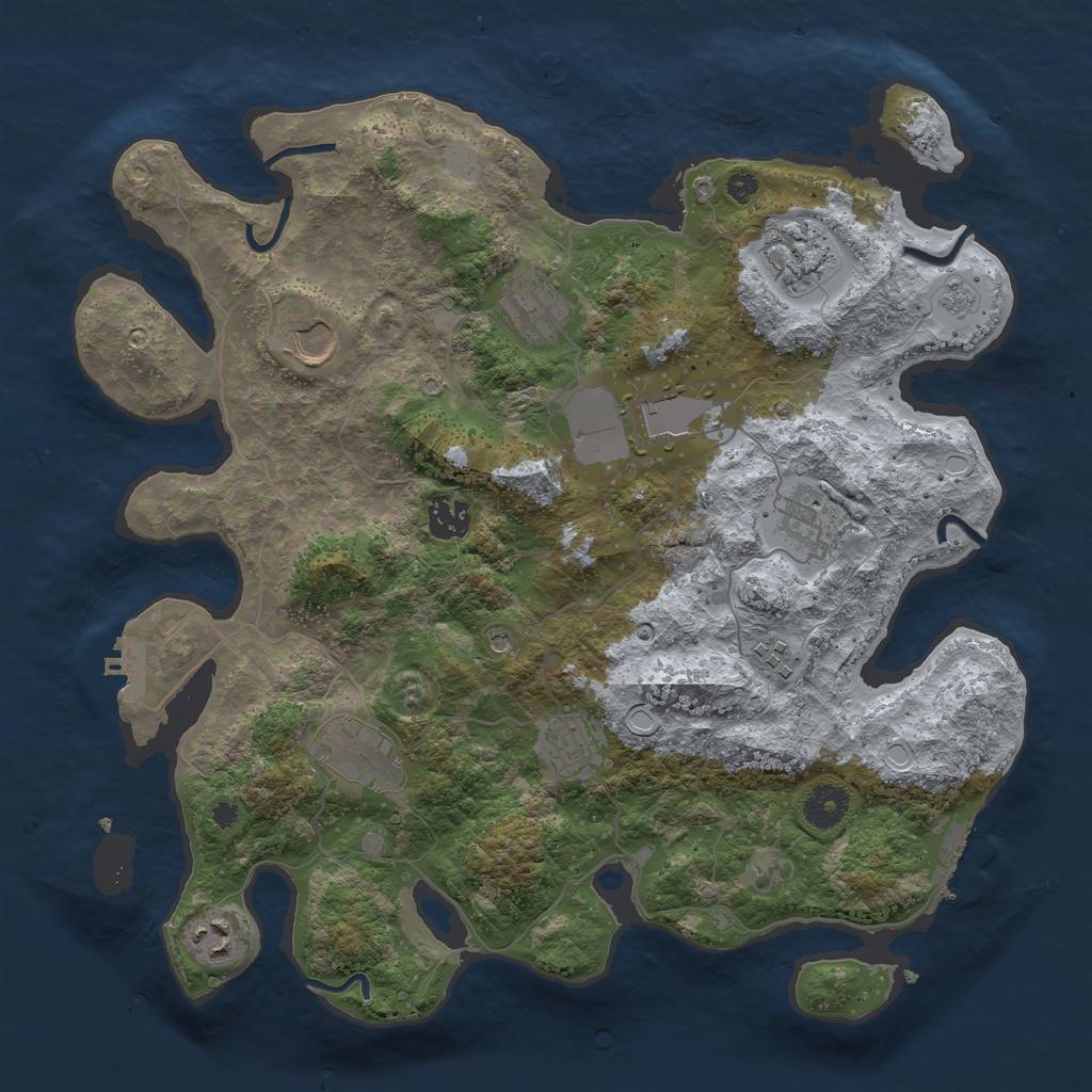 Rust Map: Procedural Map, Size: 3700, Seed: 6346141, 17 Monuments