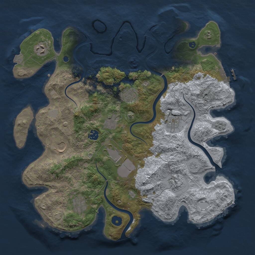 Rust Map: Procedural Map, Size: 3700, Seed: 1574670, 16 Monuments