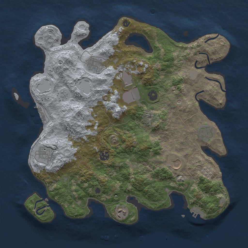 Rust Map: Procedural Map, Size: 3700, Seed: 5200444, 15 Monuments