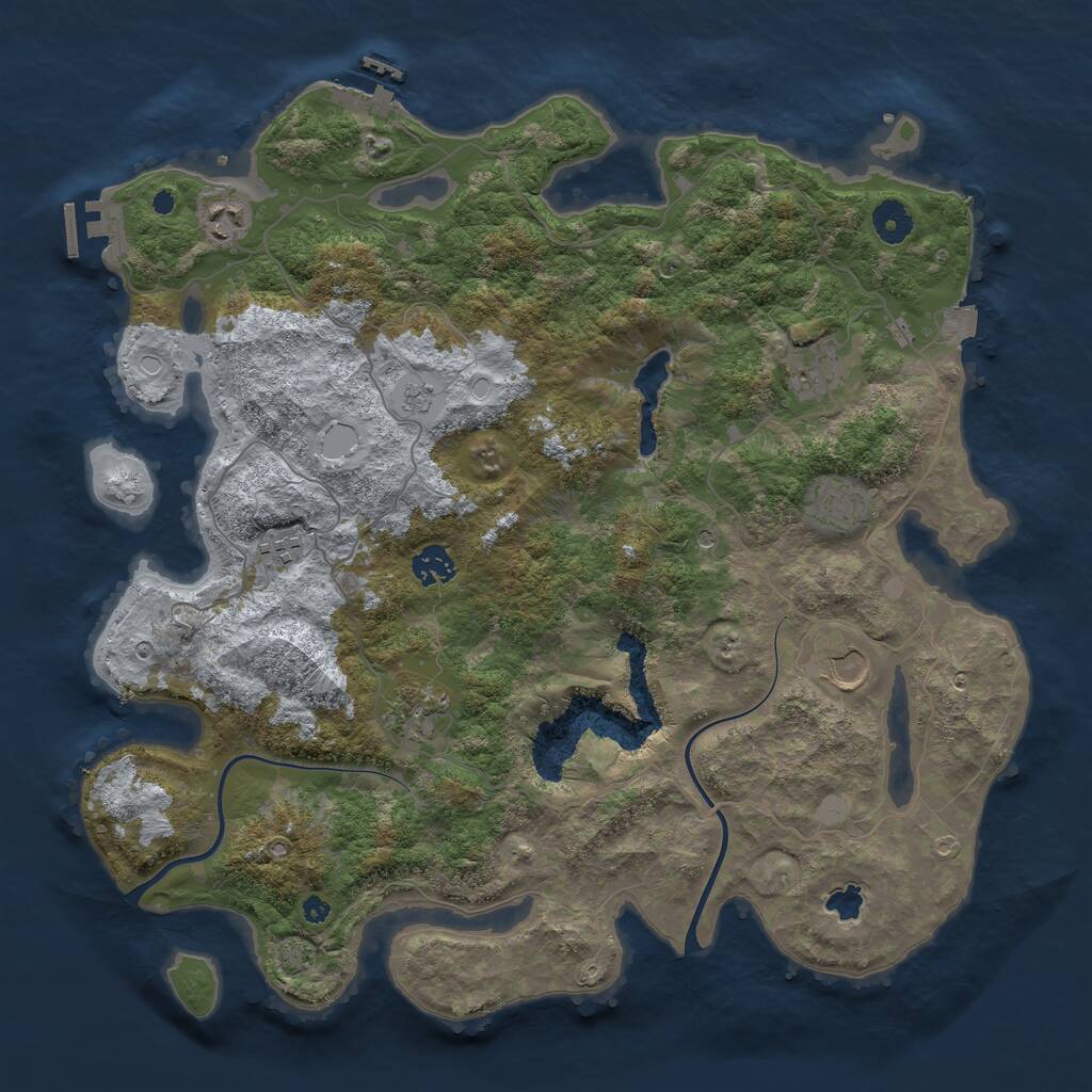 Rust Map: Procedural Map, Size: 4000, Seed: 914030, 13 Monuments