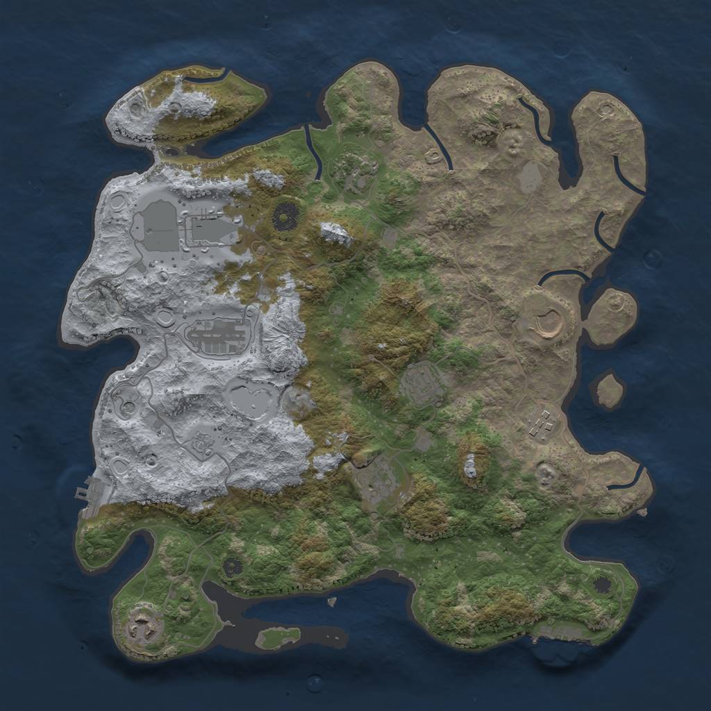 Rust Map: Procedural Map, Size: 3700, Seed: 5973487, 15 Monuments