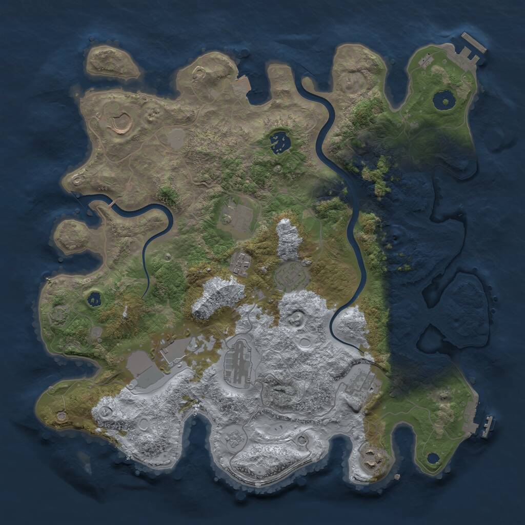 Rust Map: Procedural Map, Size: 3700, Seed: 4242322, 15 Monuments