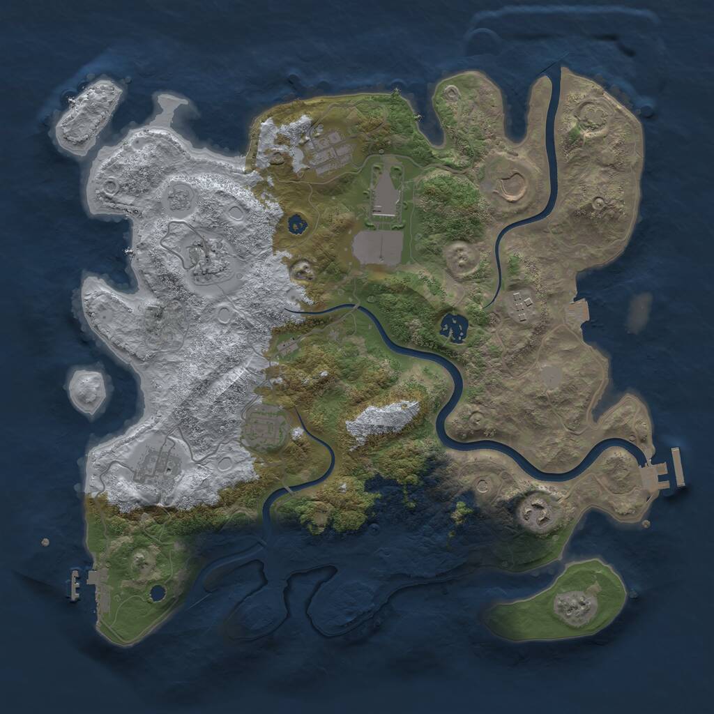 Rust Map: Procedural Map, Size: 3700, Seed: 488222, 15 Monuments