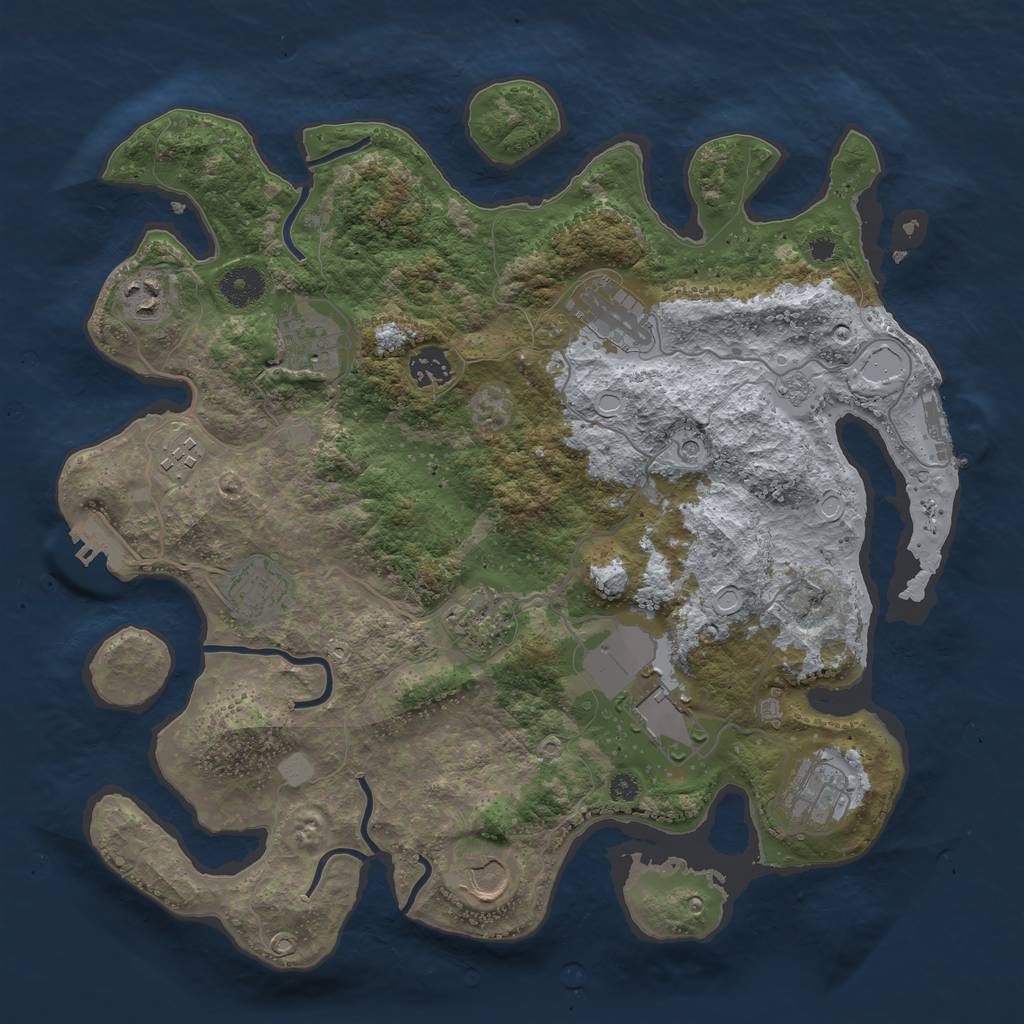 Rust Map: Procedural Map, Size: 3700, Seed: 5488052, 17 Monuments