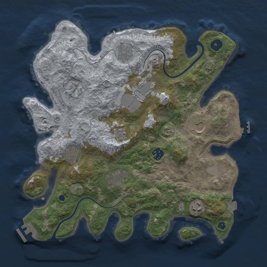 Rust Map: Procedural Map, Size: 3550, Seed: 354792, 15 Monuments