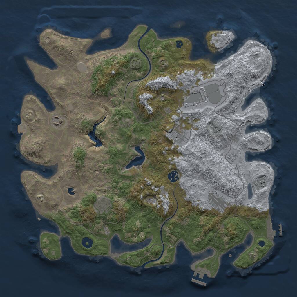 Rust Map: Procedural Map, Size: 4000, Seed: 2090, 13 Monuments