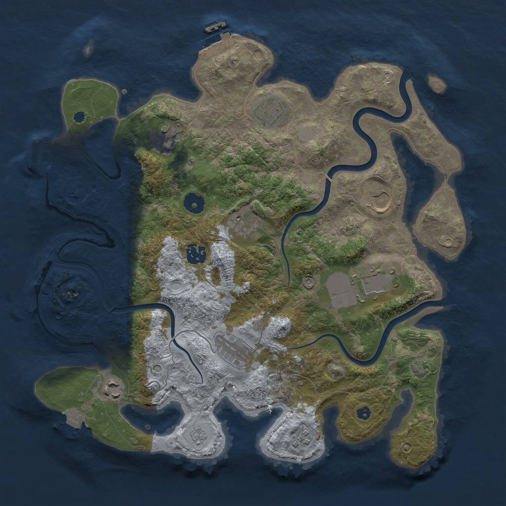 Rust Map: Procedural Map, Size: 3700, Seed: 5678645, 15 Monuments