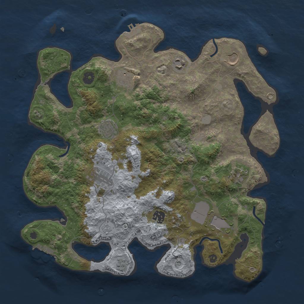 Rust Map: Procedural Map, Size: 3700, Seed: 5678645, 16 Monuments