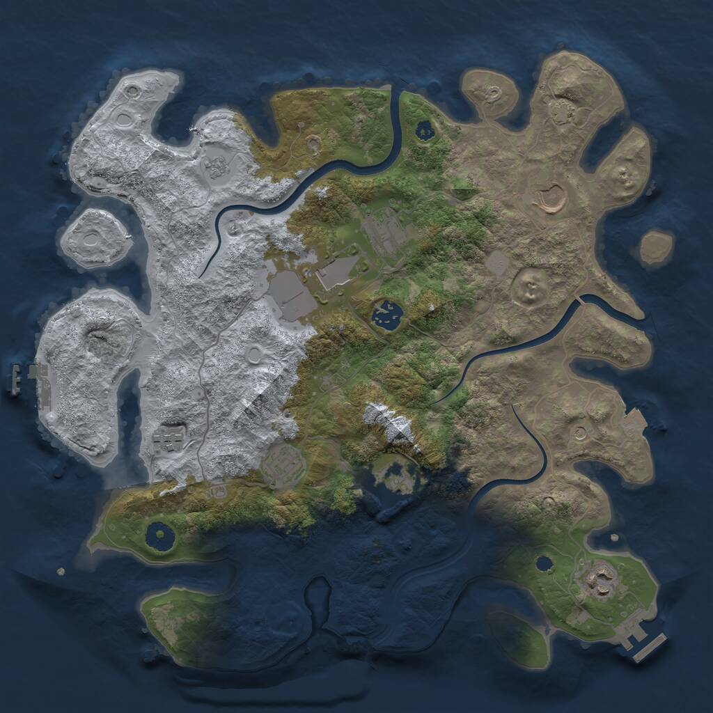 Rust Map: Procedural Map, Size: 3700, Seed: 4938068, 14 Monuments