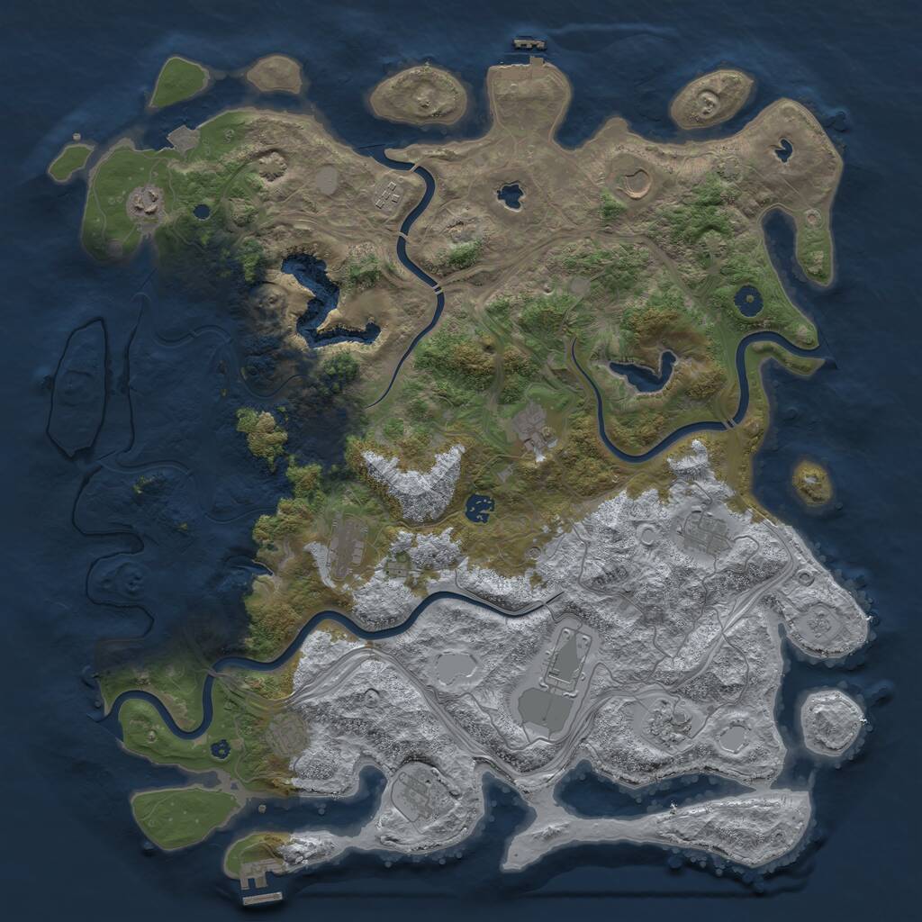 Rust Map: Procedural Map, Size: 4750, Seed: 1825671132, 17 Monuments