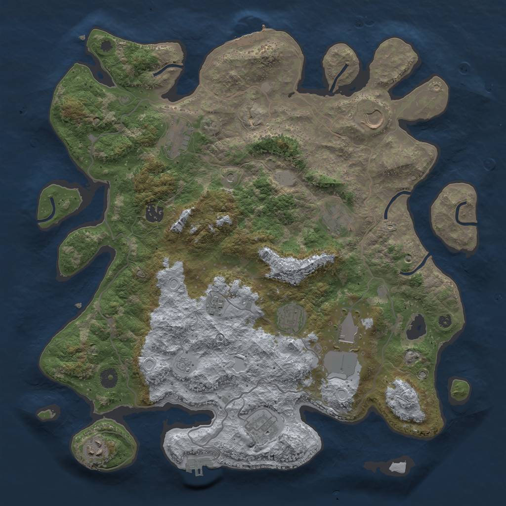 Rust Map: Procedural Map, Size: 4000, Seed: 471178, 16 Monuments