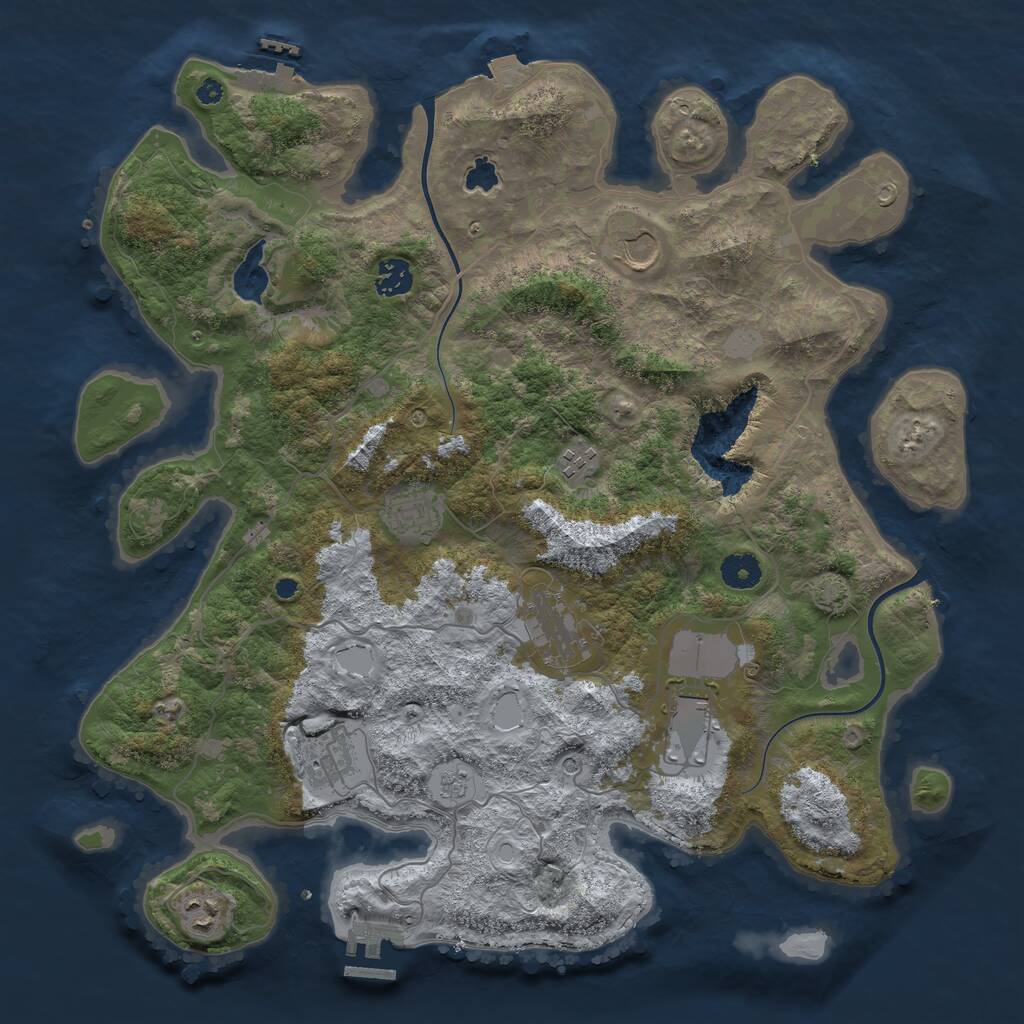 Rust Map: Procedural Map, Size: 4000, Seed: 471178, 14 Monuments