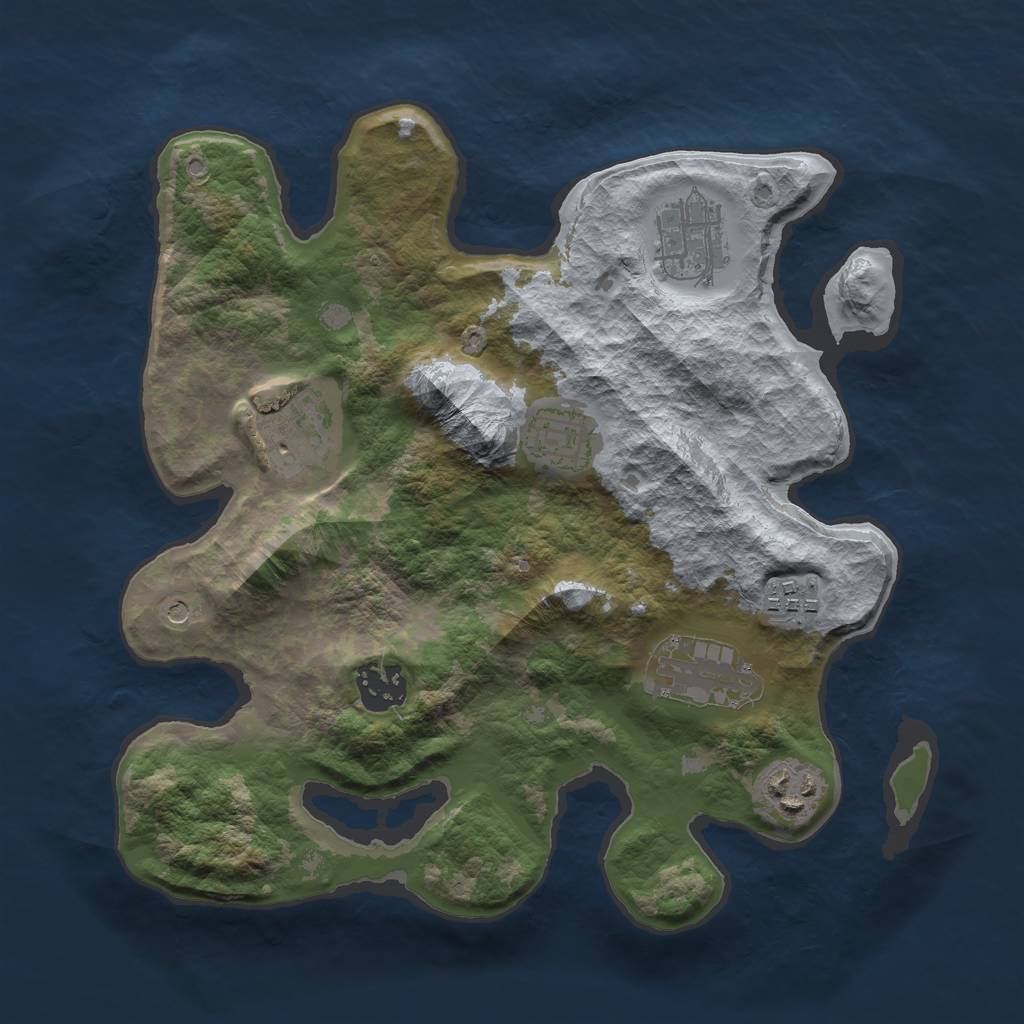 Rust Map: Barren, Size: 3000, Seed: 89, 10 Monuments