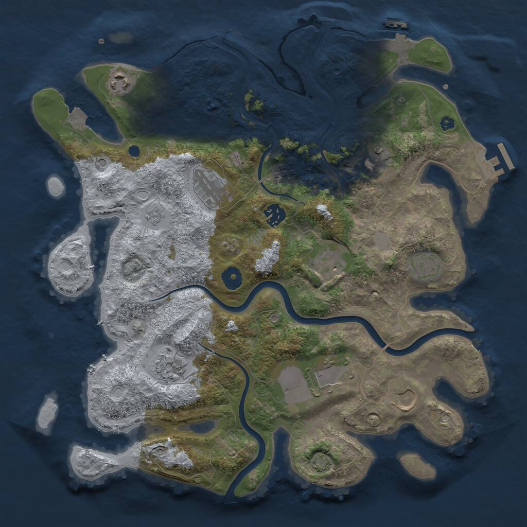 Rust Map: Procedural Map, Size: 3700, Seed: 6094446, 16 Monuments