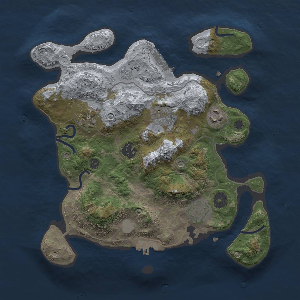 Rust Map: Procedural Map, Size: 3000, Seed: 258123931, 12 Monuments