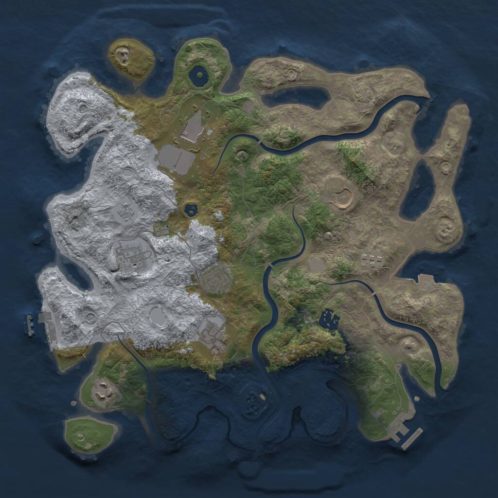 Rust Map: Procedural Map, Size: 3700, Seed: 5079413, 14 Monuments