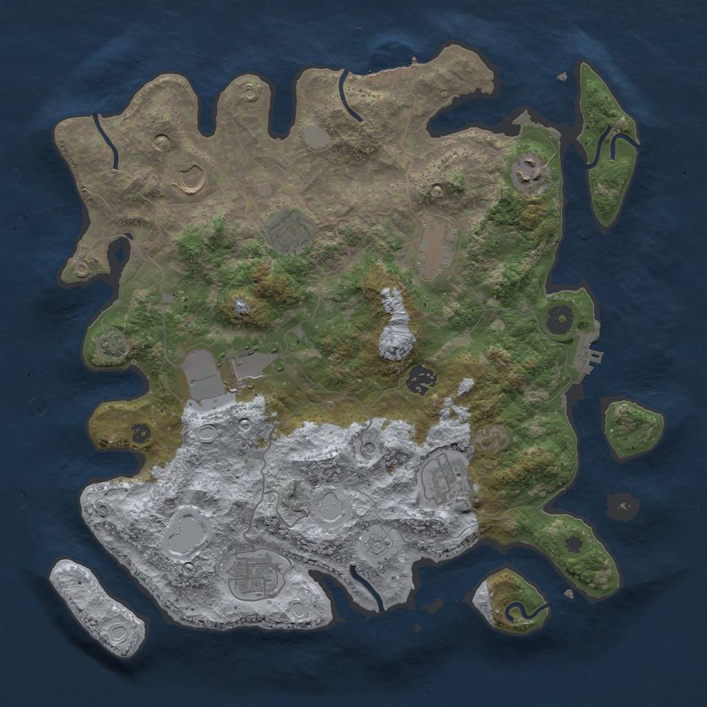 Rust Map: Procedural Map, Size: 3700, Seed: 5532903, 16 Monuments