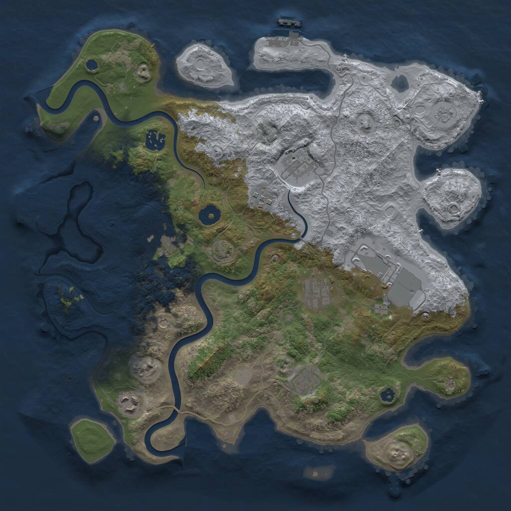 Rust Map: Procedural Map, Size: 3700, Seed: 110703, 14 Monuments