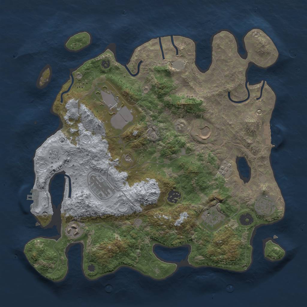 Rust Map: Procedural Map, Size: 3550, Seed: 474514, 15 Monuments