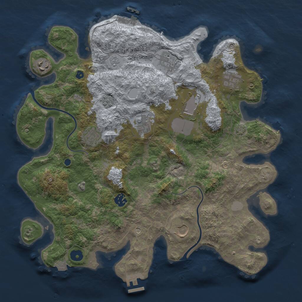 Rust Map: Procedural Map, Size: 3700, Seed: 4636960, 15 Monuments