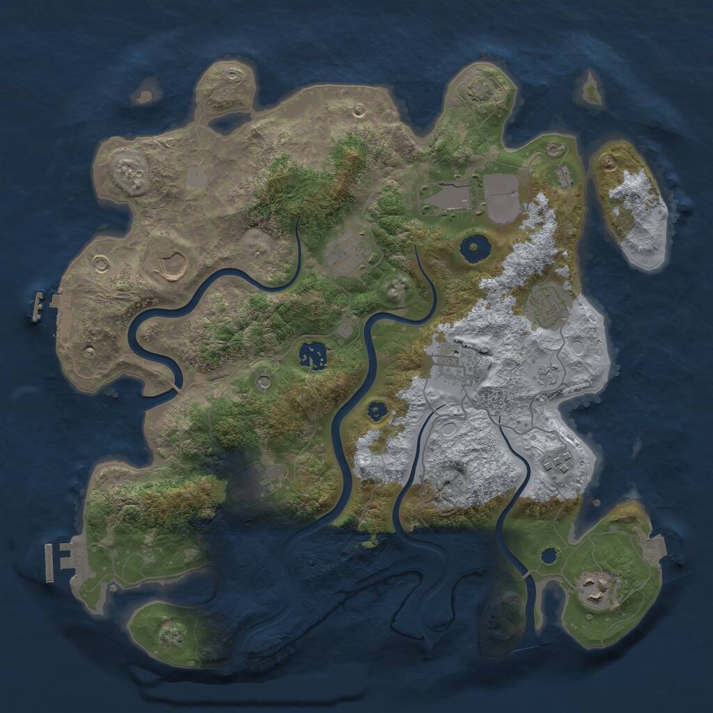 Rust Map: Procedural Map, Size: 3700, Seed: 1699263, 15 Monuments
