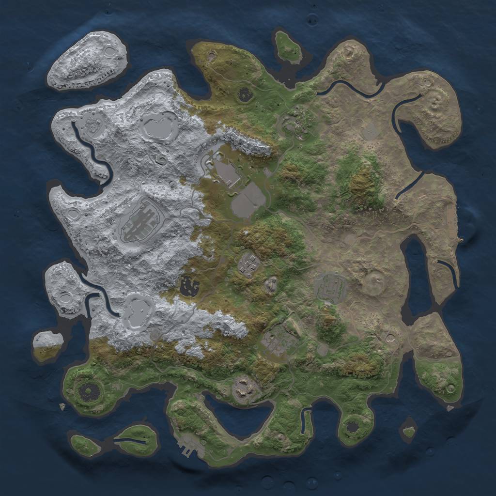 Rust Map: Procedural Map, Size: 3700, Seed: 4495618, 15 Monuments