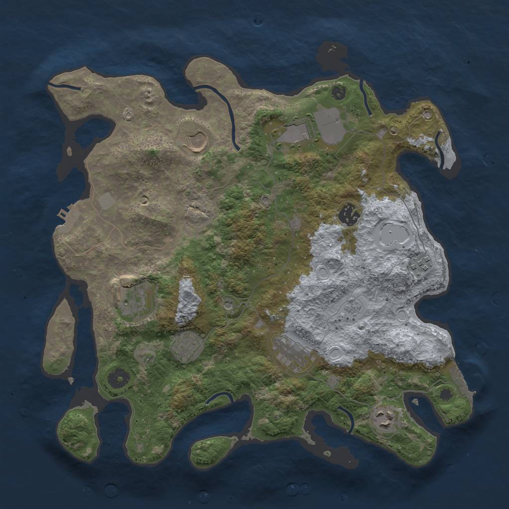 Rust Map: Procedural Map, Size: 3700, Seed: 4811349, 15 Monuments