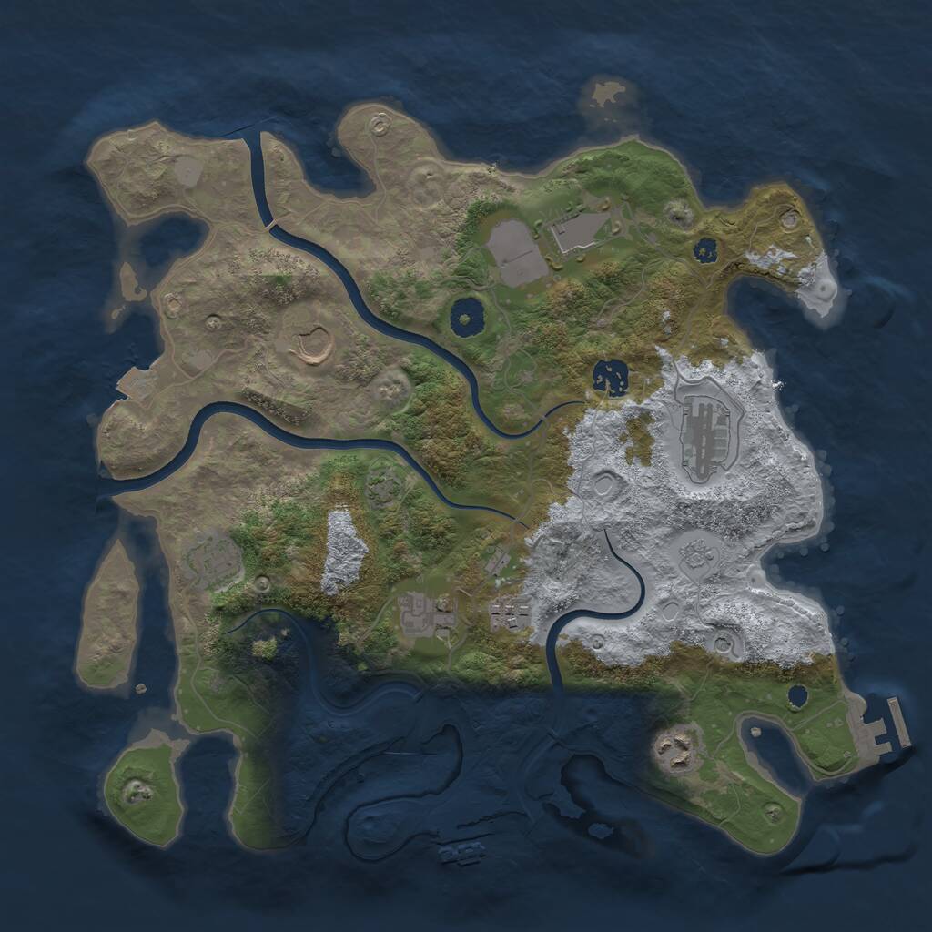 Rust Map: Procedural Map, Size: 3700, Seed: 4811349, 14 Monuments