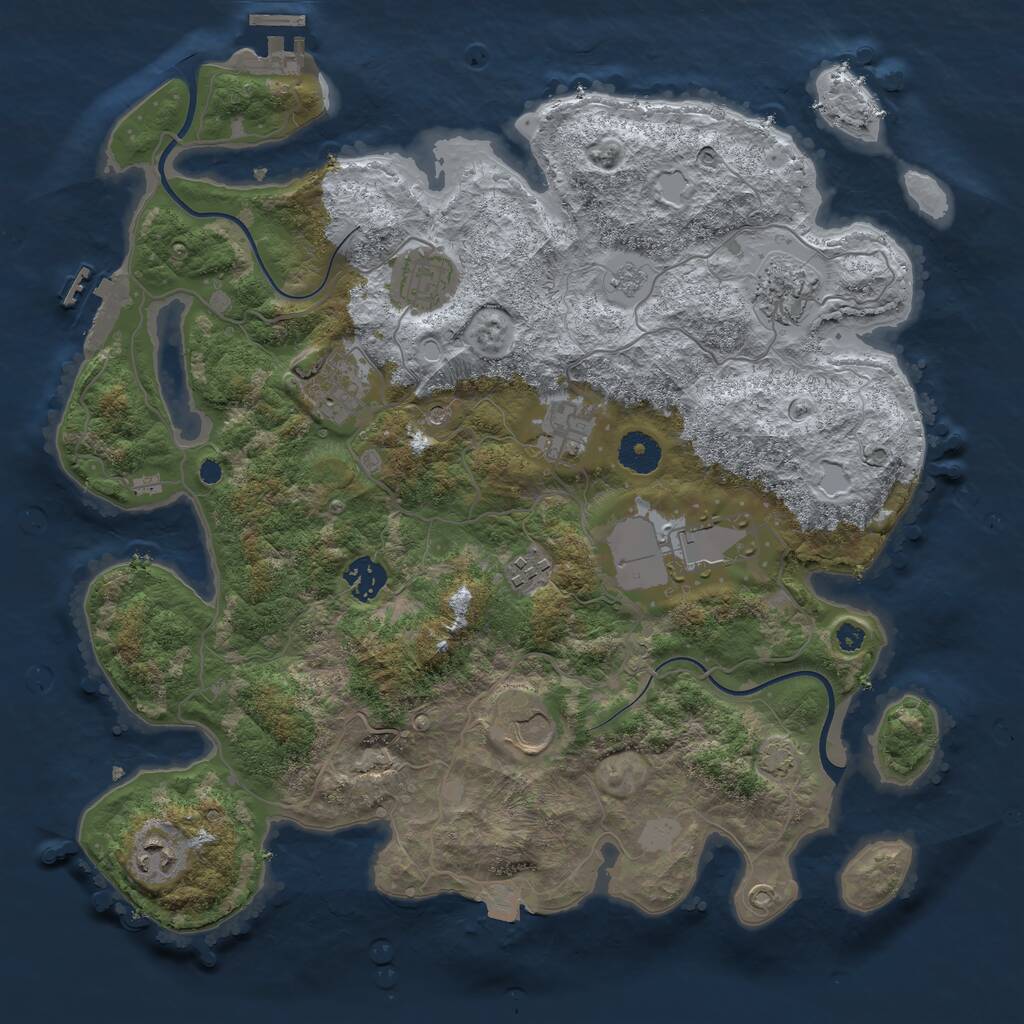 Rust Map: Procedural Map, Size: 3700, Seed: 4692132, 15 Monuments