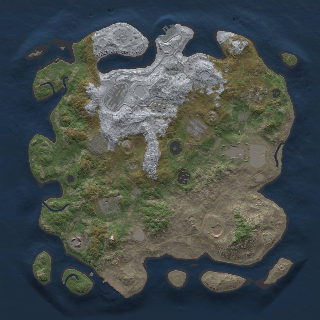 Rust Map: Procedural Map, Size: 3700, Seed: 6233525, 17 Monuments