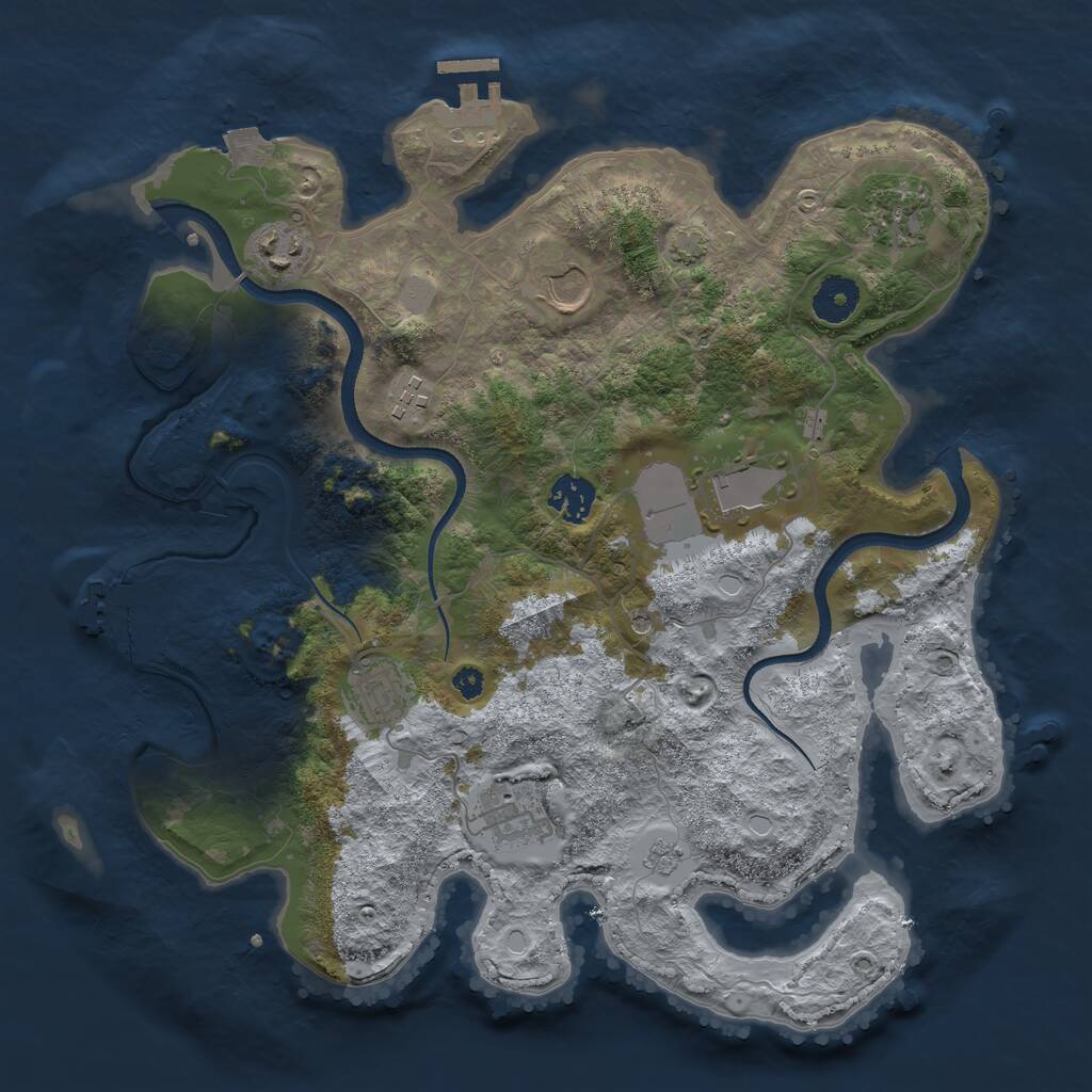 Rust Map: Procedural Map, Size: 3550, Seed: 118051, 14 Monuments