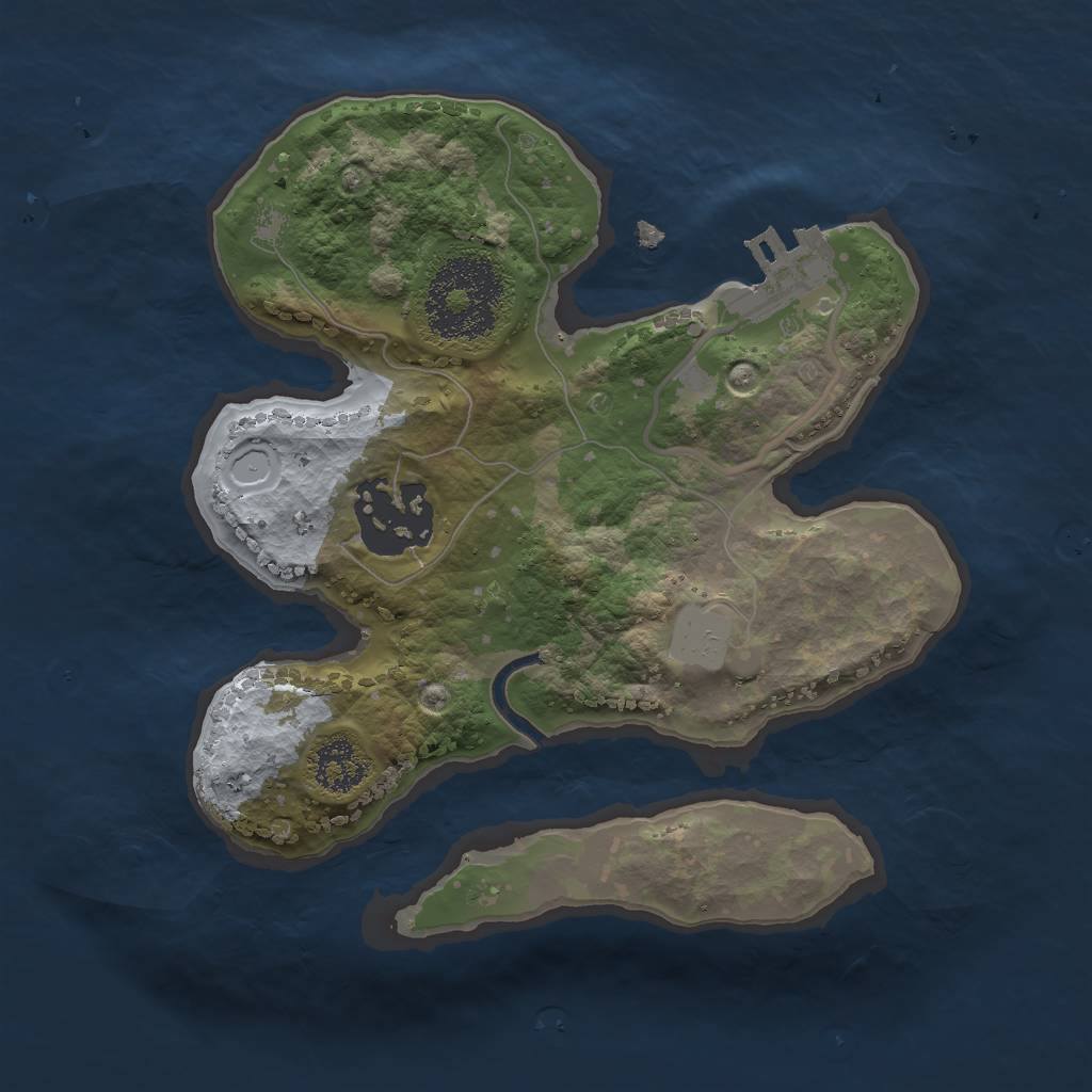 Rust Map: Procedural Map, Size: 2000, Seed: 1525, 5 Monuments