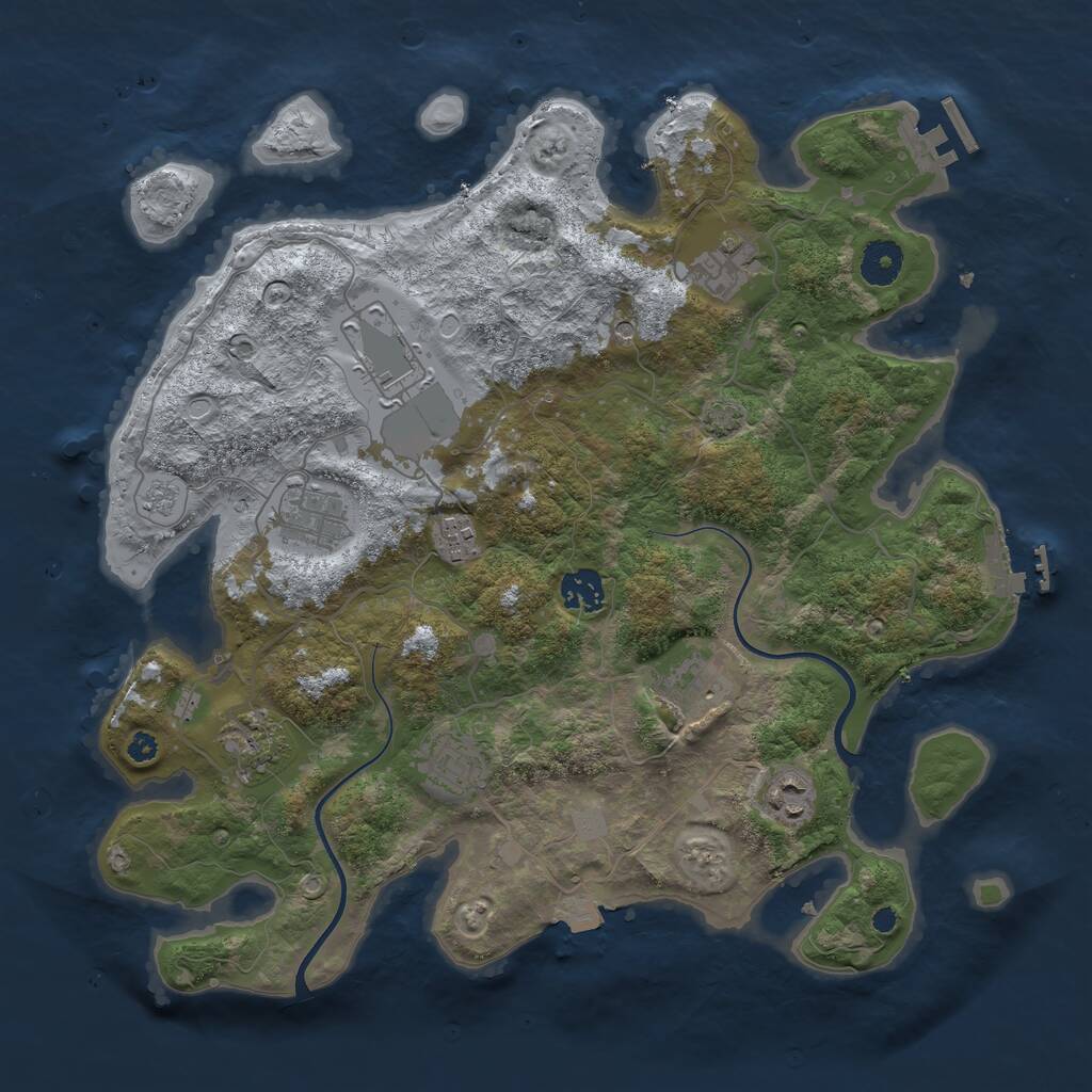 Rust Map: Procedural Map, Size: 3700, Seed: 239997, 15 Monuments