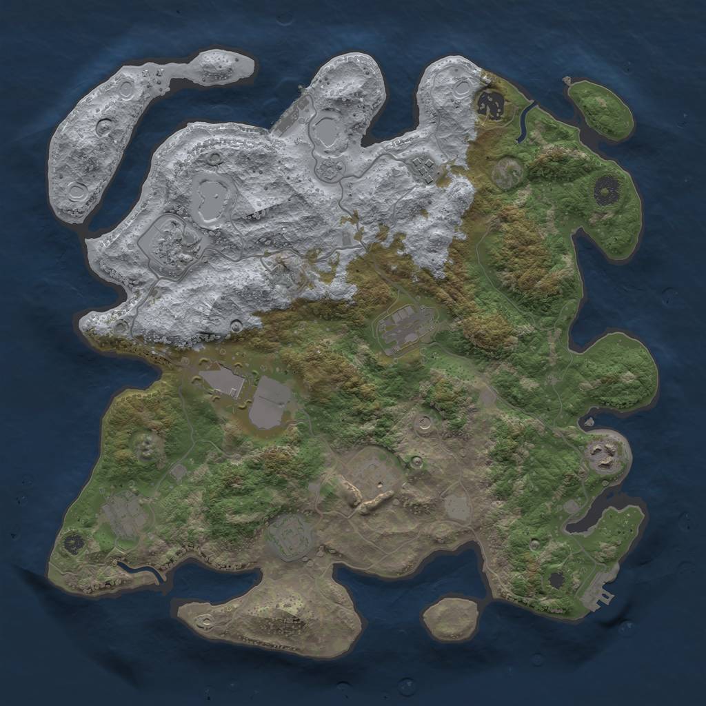 Rust Map: Procedural Map, Size: 3700, Seed: 26228, 16 Monuments