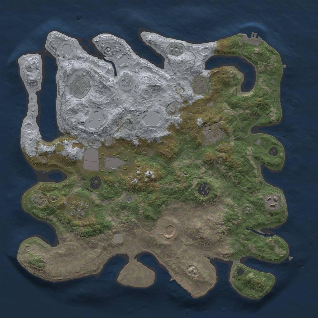 Rust Map: Procedural Map, Size: 3700, Seed: 116525, 17 Monuments