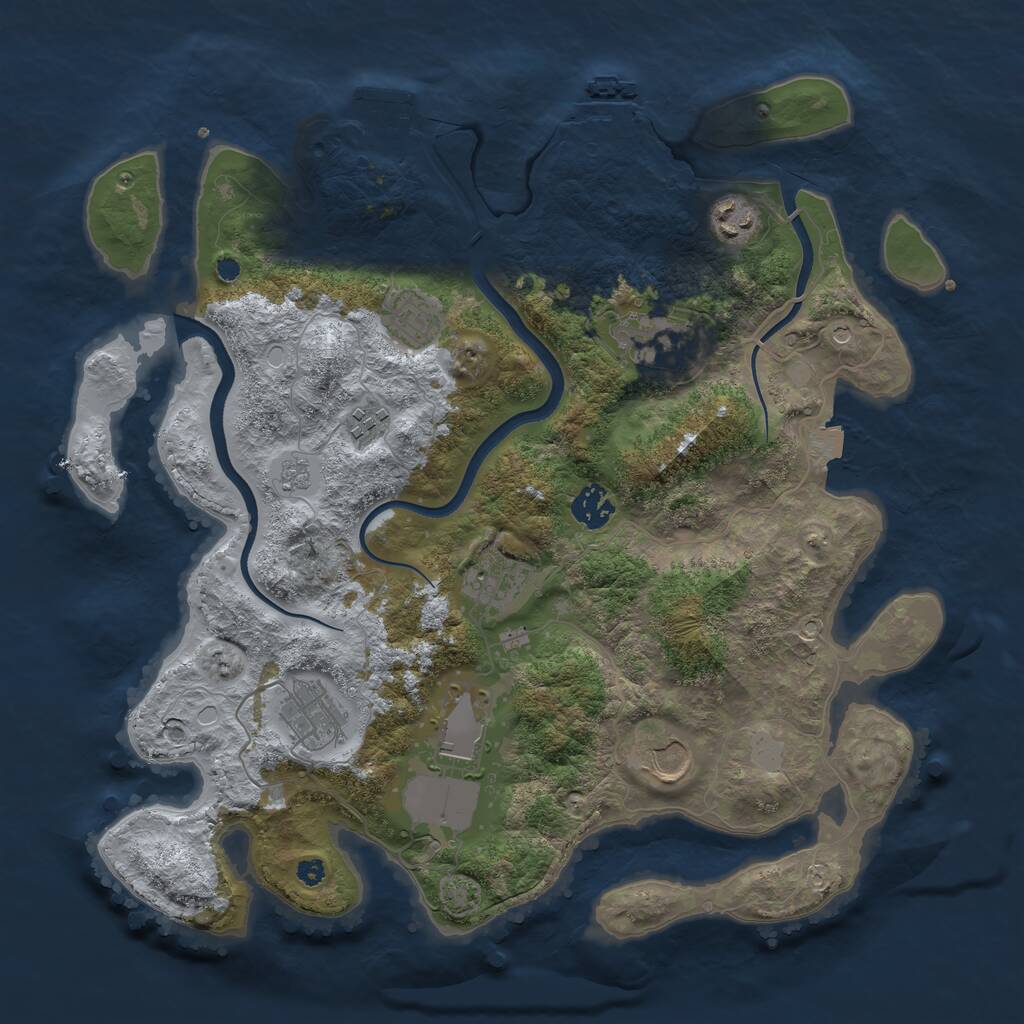 Rust Map: Procedural Map, Size: 3700, Seed: 5946115, 15 Monuments