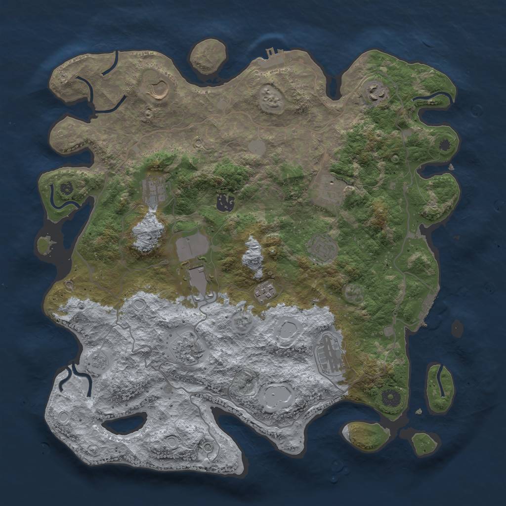Rust Map: Procedural Map, Size: 4000, Seed: 223118, 17 Monuments
