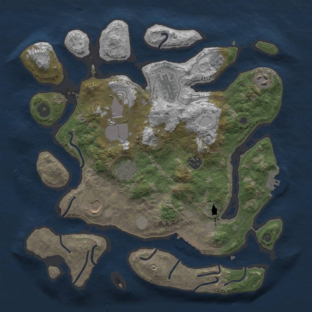 Rust Map: Procedural Map, Size: 3500, Seed: 353, 15 Monuments