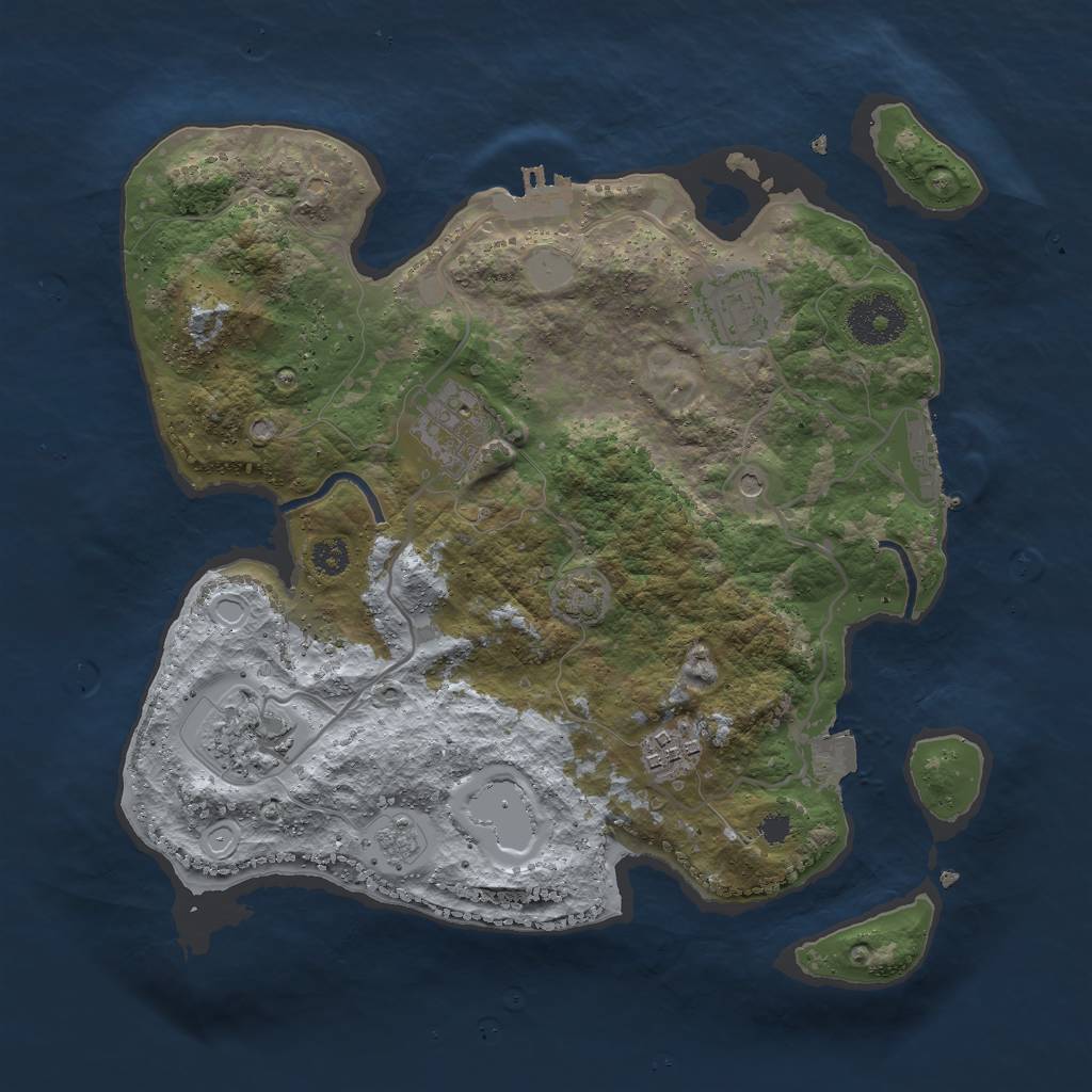 Rust Map: Procedural Map, Size: 3000, Seed: 826908, 12 Monuments