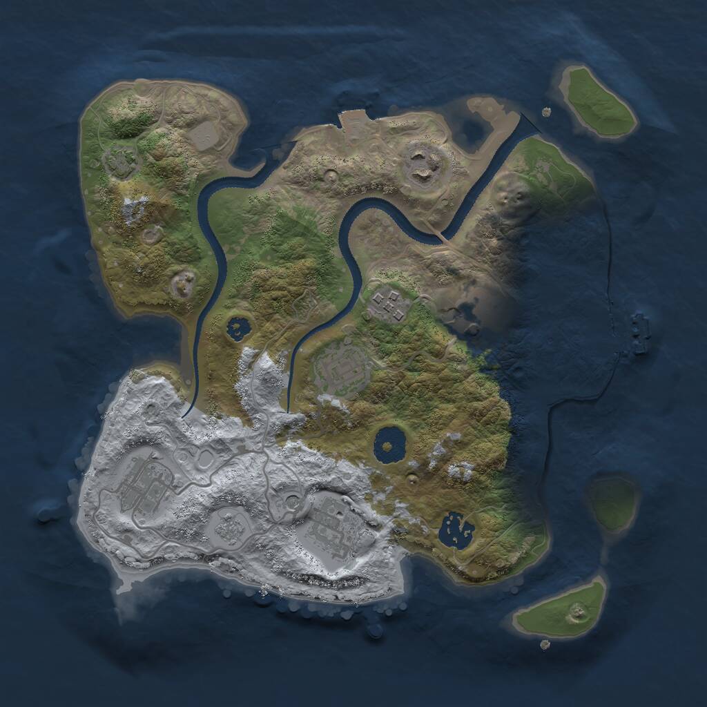 Rust Map: Procedural Map, Size: 3000, Seed: 826908, 12 Monuments