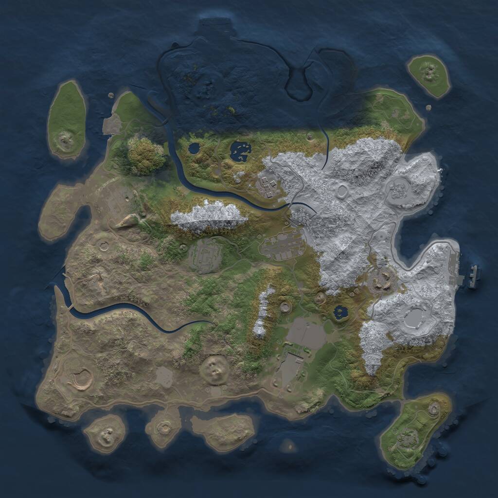 Rust Map: Procedural Map, Size: 3500, Seed: 48902, 14 Monuments