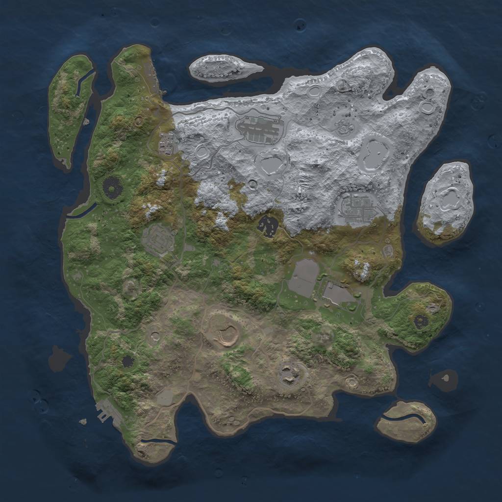 Rust Map: Procedural Map, Size: 3600, Seed: 1601473464, 15 Monuments