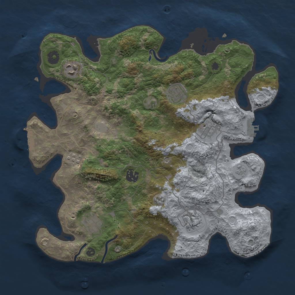 Rust Map: Procedural Map, Size: 3400, Seed: 1337420, 14 Monuments